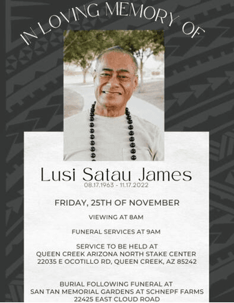 Lusi Satau James Obituary